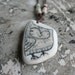 Healing Shard Necklace - Grey / Blue Patterned Beach Pottery Owl