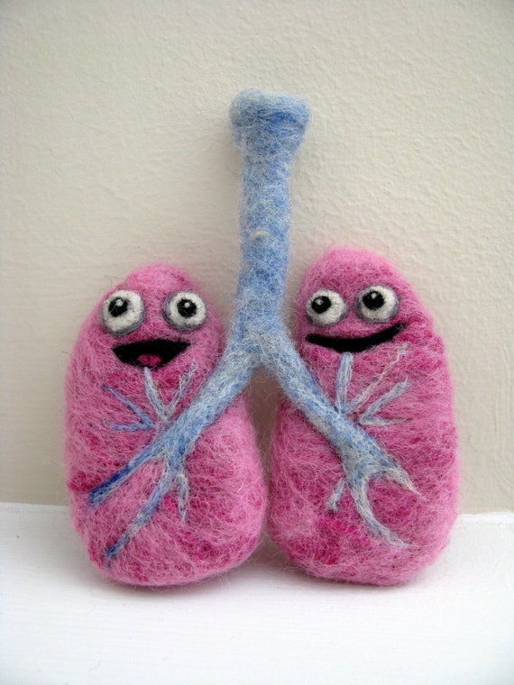 Needle Felted Healthy Lungs Made to Order Yay You Quit