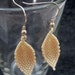 Beaded Dangle Earrings - Cream Leaves by randomcreative on Etsy