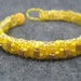 Beaded Cuff Bracelet - Skinny Wrapped - Sunshine Yellow Gold Accented by randomcreative on Etsy