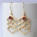 LAST PAIR- On Sale Chevron Earrings,Vintage Pink Geometric