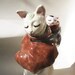 Momma and Baby Cat Papoose Zoomorphic Jar by Jill Taylor Original Art Sculpture Vessel