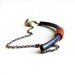 Blue Patina Brass Tubing, Poppy Orange - Beadwoven Necklace -Roam No.1 - Under 50-