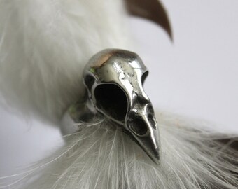 Bird Skull Ring - Silver Baby Crow Skull Ring 131