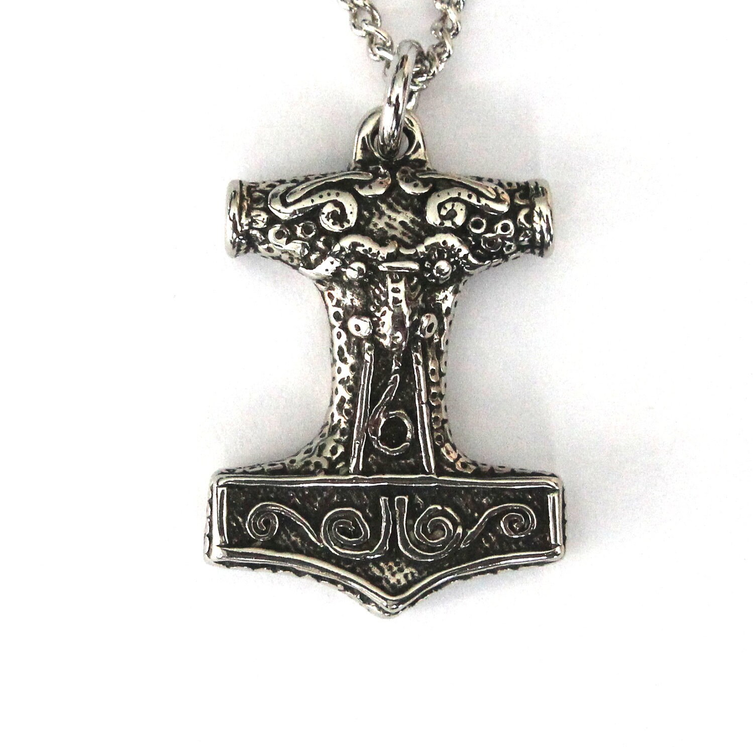 Thors Hammer Necklace Silver Mjolnir Pendant Necklace Thors   Il Fullxfull.320089385 