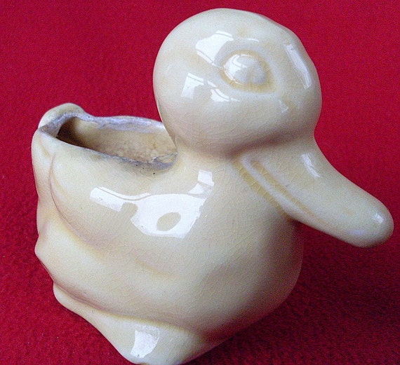 Antique Art Pottery Duck Planter Vase Collectible Yellow by ddb7