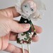 Art Flower Doll Brooch mixed media collage