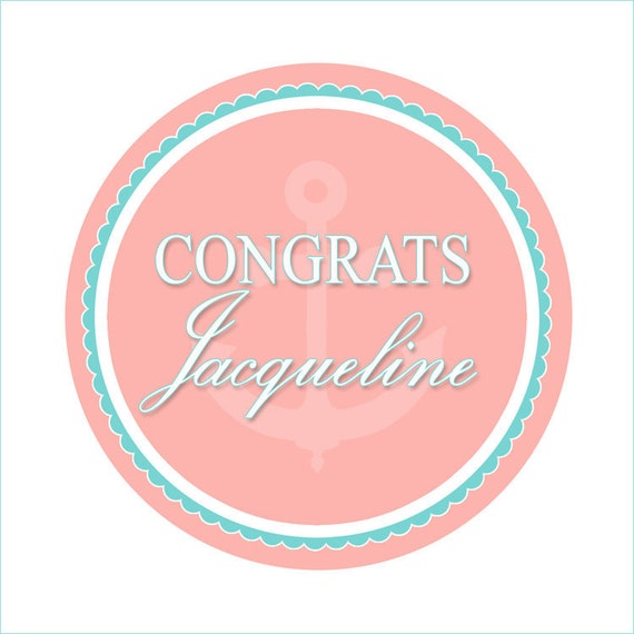 NAUTICAL ANCHOR Printable Cupcake Toppers - Aqua and Pink Il_570xn