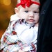 Valentines Day Ruby Red ITTY BITTY Hair Bow NYLON Band Boutique Headband Petite Sized