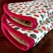 Oven mitts | Fall Colors | Polka Dot fabric | Red and brown | Autumn | Oven gloves | Butterscotch | Amber | Gold - Made to order
