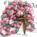 Catholic Rosary Necklace, Vintage Crucifix Rosary, Pink & Green, Gemstone Prayer Beads, Catholic Gift, Heirloom Jewelry