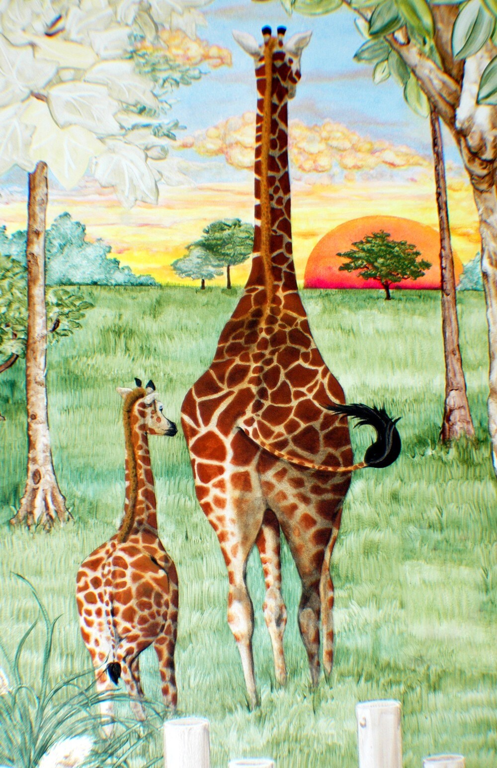  Mom and Baby Giraffe Child s Art