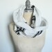 The Infinity Scarf, Light Gray and Black Stripe in Jersey Fleece