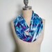 The Infinity Scarf in Bright Blue Peacock Feather Print