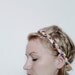 The Braided Headband- In Purple Chevron Print and Peach Lace, bohemian style