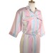 1980s Cotton Candy Shirtwaist Dress - Vintage Pastel Stripe Preppy Day Dress- size Medium