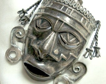 Pendentif Masque Africain En Argent Sterling - Fait Main, Neuf Sans Boîte