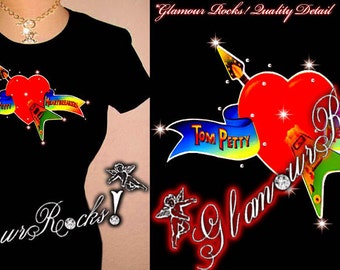 Tom Petty Shirt Concert Band Rhinestone Crystal T Tee Shirt Glamourrocks