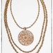 Vintage Gold Statement Necklace with Triple Chain