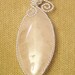 Rose Quarz Gemstone Sterling Silver Plate Wire Wrap Necklace Pendant