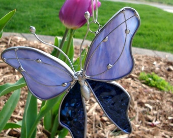 Blue-Purple Haze Stained Glass Butterfly