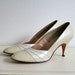 1960s heels / cream leather / Chapel Bound heel