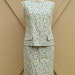 60s vintage Blue Apple and Floral Print Irish Linen Skirt and Blouse Set