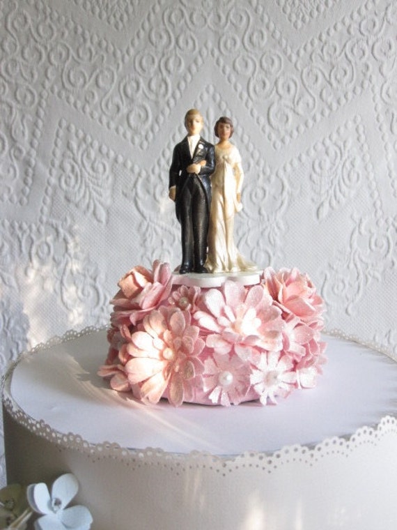 items similar to wedding cake topper pink vintage inspired shabby chic on etsy items similar to wedding cake topper pink vintage inspired shabby chic on etsy