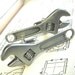 Men's Cufflinks Silver Crescent Wrench Tools Men's Accessories & Gifts Men's Steampunk Cufflinks