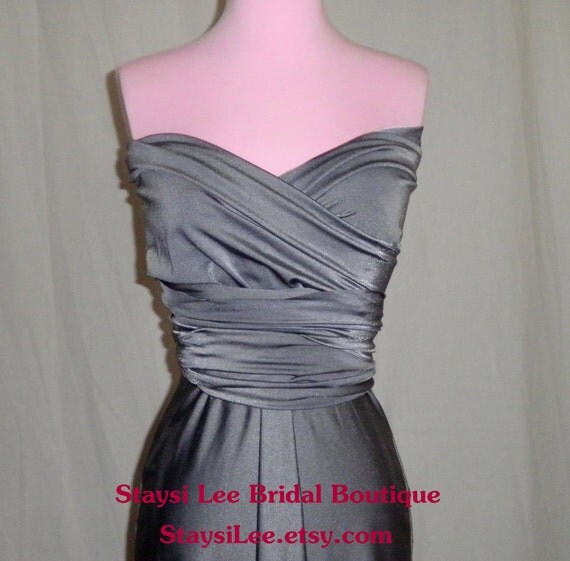 Gunmetal Gray Wrap/Twist Dress...One Dress/Infinite