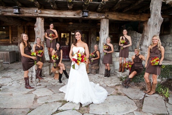 brown bridesmaid dress