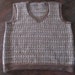 Vintage Hand Knit Wool Vest, Brown & Beige Geometrics