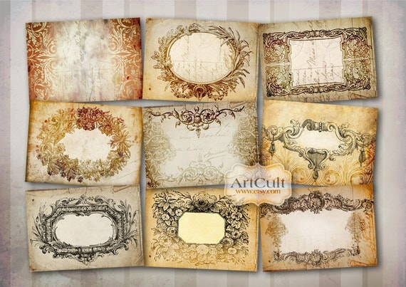 Printable downloads ANTIQUE STYLE LABELS No2. Digital Download