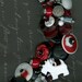 Vintage Button bracelet Treasures Red Black White Scottie Dog charm Stacked charm bracelet Cha Cha dog charm dog bracelet dog jewelry beaded