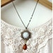 Beautiful You II - An Off White Rose, Light Brown Ornate Bead Necklace. Gift for Her. Bridesmaid Gifts. Gifts for mom.