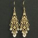 Gold Rhinestone Chandelier Earrings -- Wedding Earrings, Gold Filigree, Swarovski Crystal Rhinestone Chandelier Earrings -- EMMA