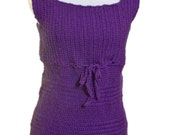 Women Purple Top, Empire Style Crochet Top
