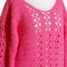 Pink Rose Sweater, Women Pullover Crochet Sweater, Plus Size