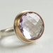 Pink Amethyst Checkerboard Ring in Recycled 14k Gold and Sterling