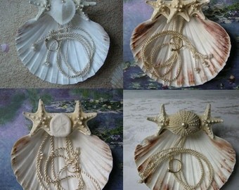 Bespoke Seashell Ring Pillow - Custom Seashell Ring Bearer's Pillow