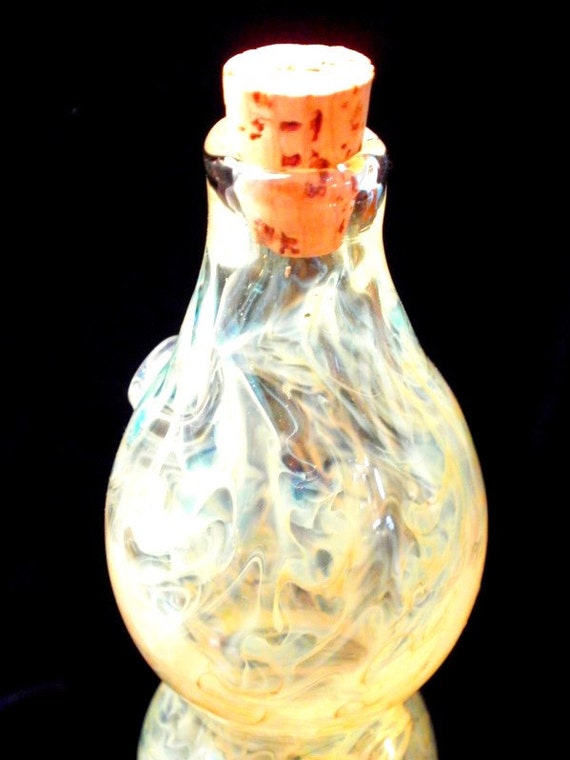 Hand Blown Glass Incense Burner Color Changing Smoking Bottle