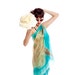 Hand painted silk scarf. Aqua beige floral sarong. Painted silk scarf. Caribbean scarf pareo. Scarf shawl painted. Painting on silk by Dimo