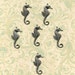 Antique Silver Seahorse Charms - Set Of 6