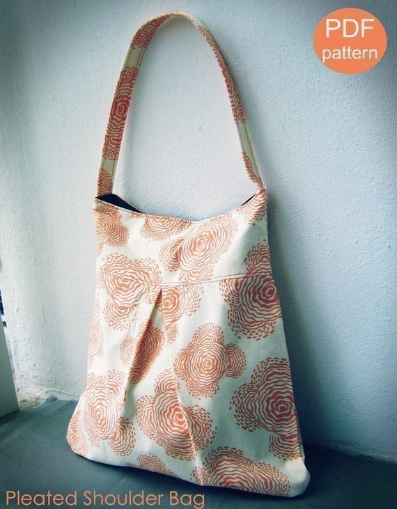 Items similar to Pleated Shoulder Bag PDF Sewing Pattern and Tutorial