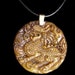 Vintage Jade Mythical Dragon Pendant Necklace with Sterling Silver Bail on Black Leather Cord