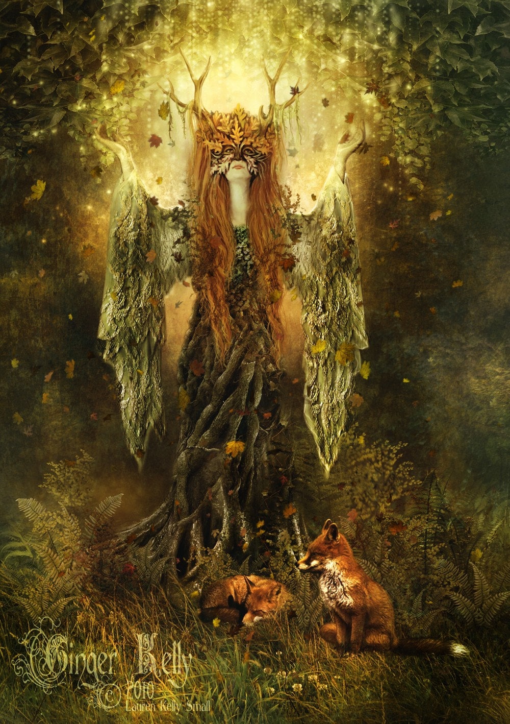 Dryad Goddess Fantasy Illustration // SALE 'Forest