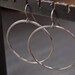 Thin silver hoop earrings - extra large, thin and urban oxidized silver hoop earrings