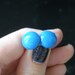 Round Earrings: Bright Blue