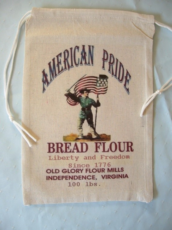 American Pride Bread Flour Novelty Flour Sack By AuntBevTreasures