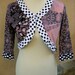 Women's Upcycled Small Cotton Bolero -Pink & Grey Day